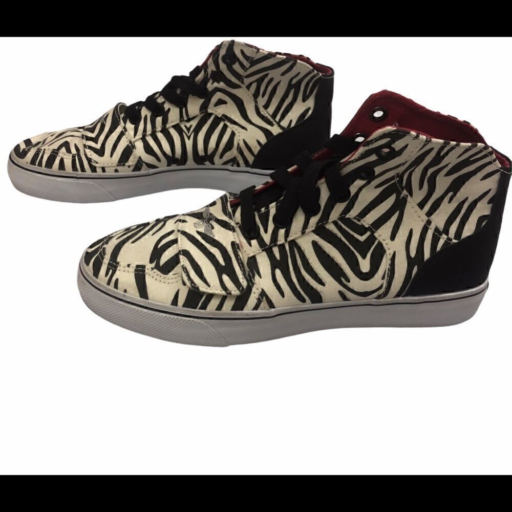 Men’s Creative Recreation Zebra Hi-tops - Picture 2 of 8